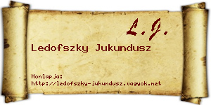 Ledofszky Jukundusz névjegykártya
